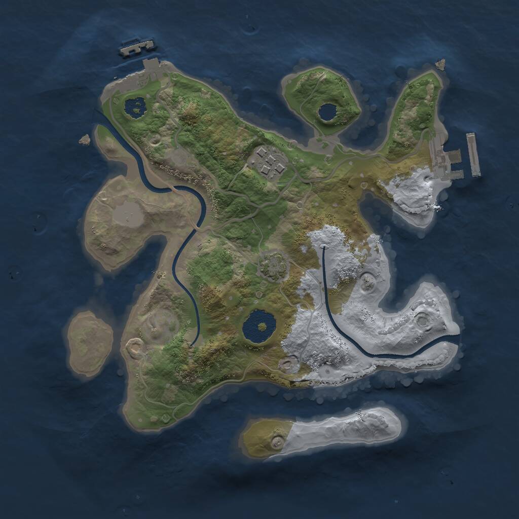 Rust Map: Procedural Map, Size: 2400, Seed: 469859615, 5 Monuments