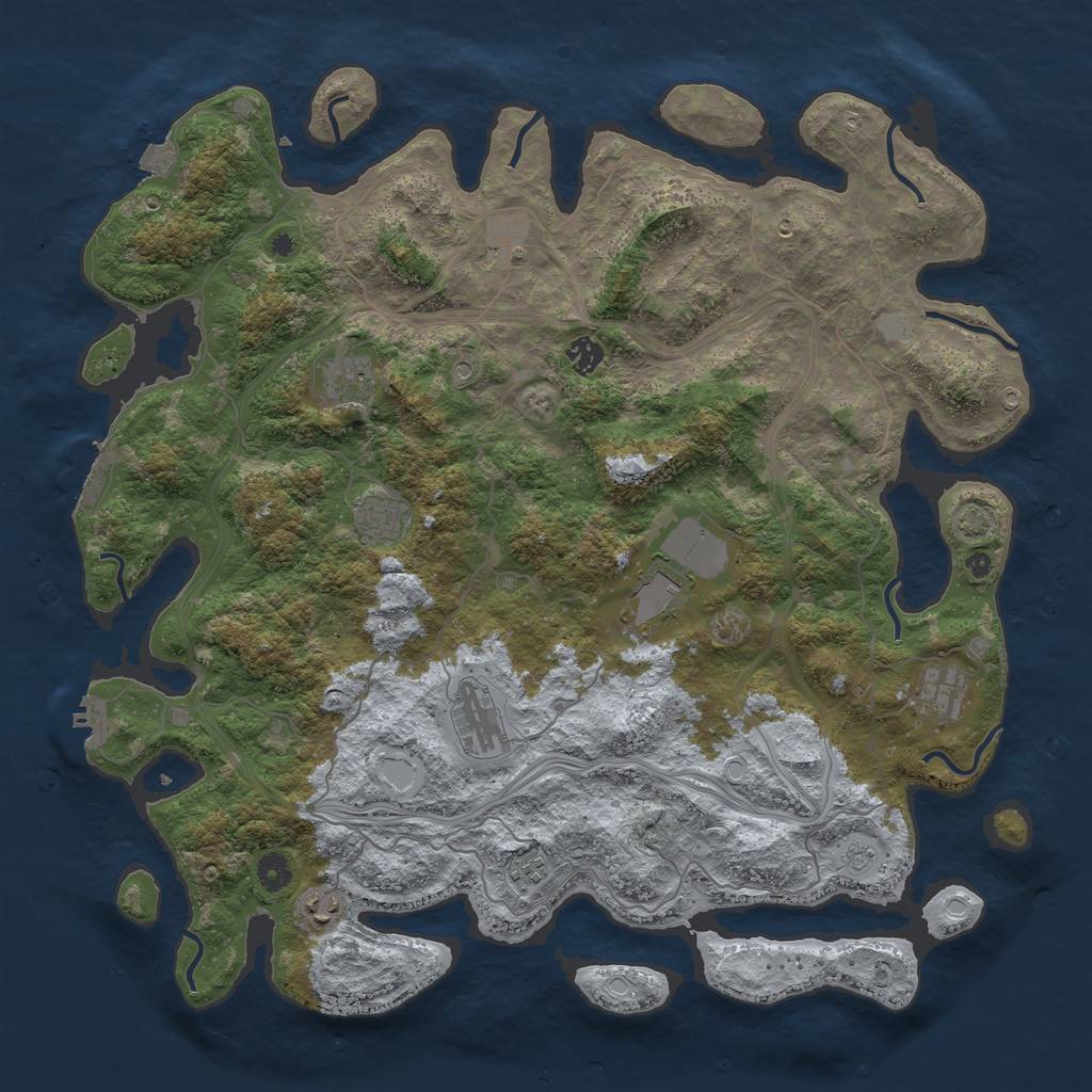 Rust Map: Procedural Map, Size: 4500, Seed: 218723344, 17 Monuments