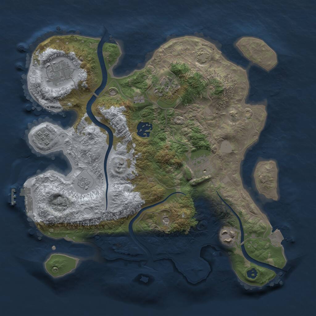 Rust Map: Procedural Map, Size: 3000, Seed: 319829900, 11 Monuments