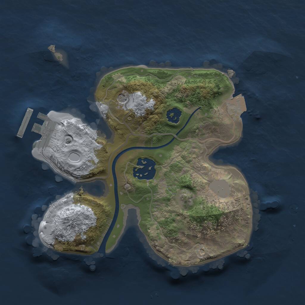 Rust Map: Procedural Map, Size: 2005, Seed: 12345, 4 Monuments