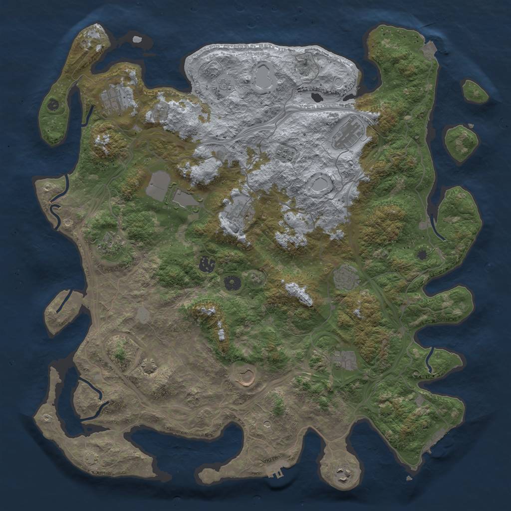 Rust Map: Procedural Map, Size: 4650, Seed: 226804410, 19 Monuments