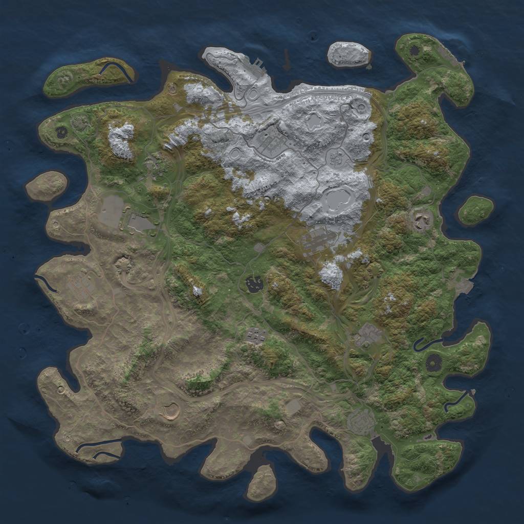Rust Map: Procedural Map, Size: 4500, Seed: 284417824, 19 Monuments