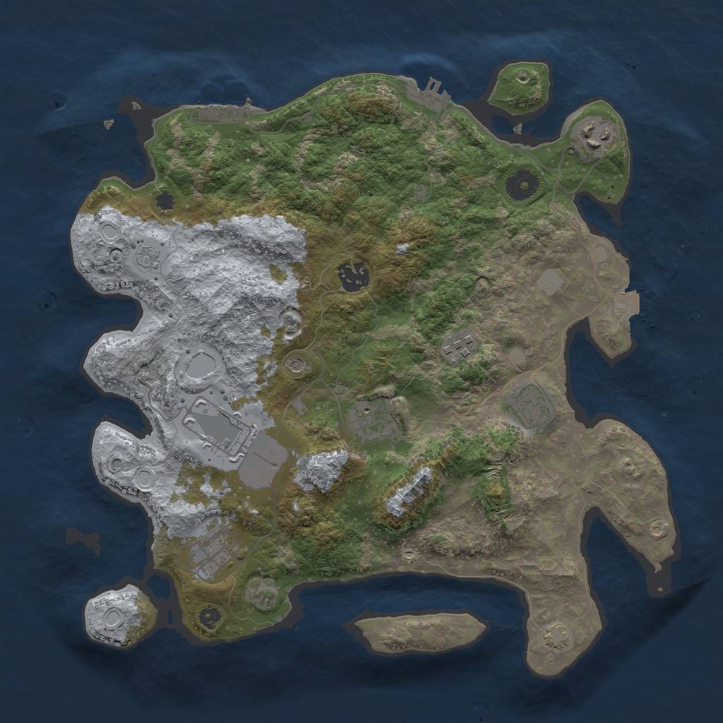 Rust Map: Procedural Map, Size: 3500, Seed: 21634, 15 Monuments