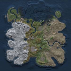 Thumbnail Rust Map: Procedural Map, Size: 3500, Seed: 1344624029, 15 Monuments