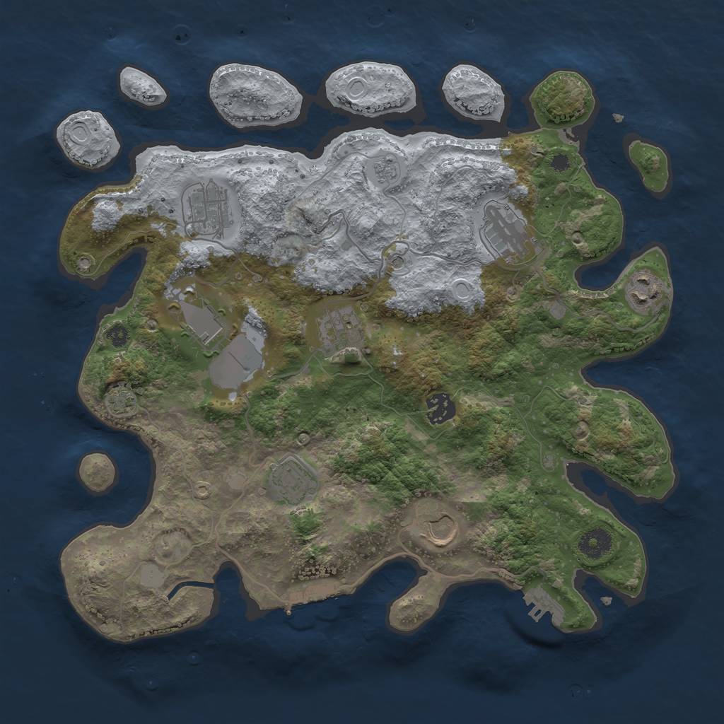 Rust Map: Procedural Map, Size: 3500, Seed: 1504731994, 16 Monuments
