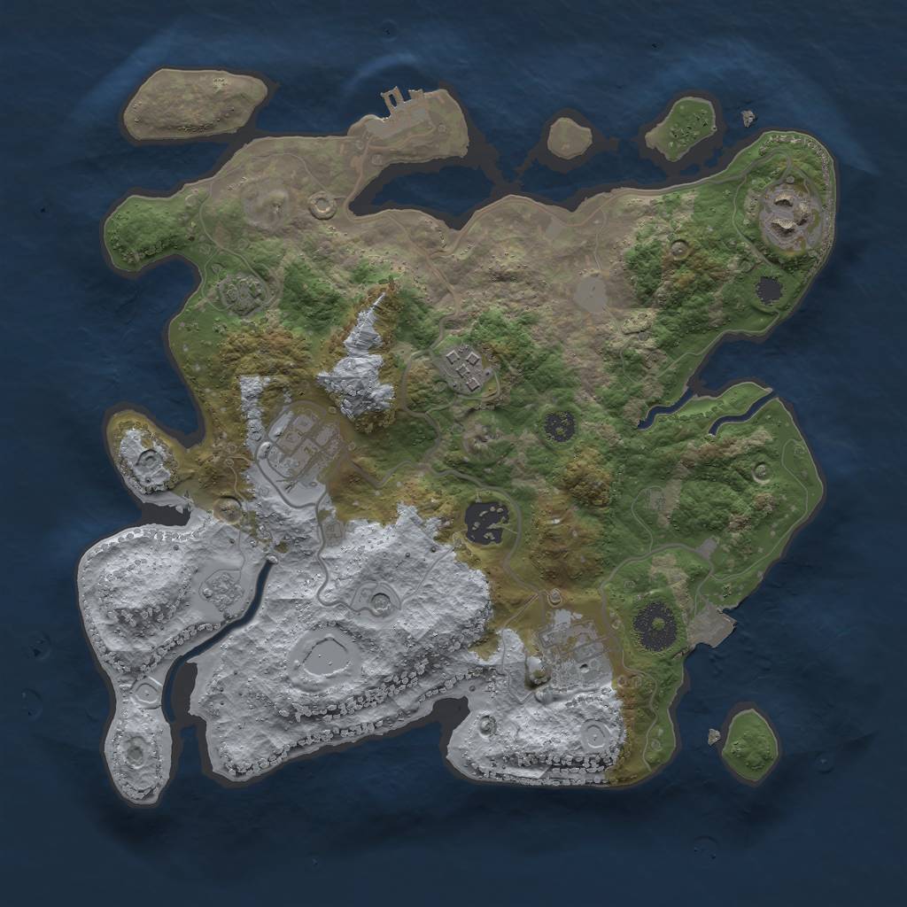 Rust Map: Procedural Map, Size: 3000, Seed: 1559731, 12 Monuments