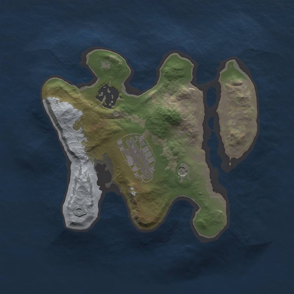 Rust Map: Barren, Size: 2000, Seed: 5046583, 5 Monuments