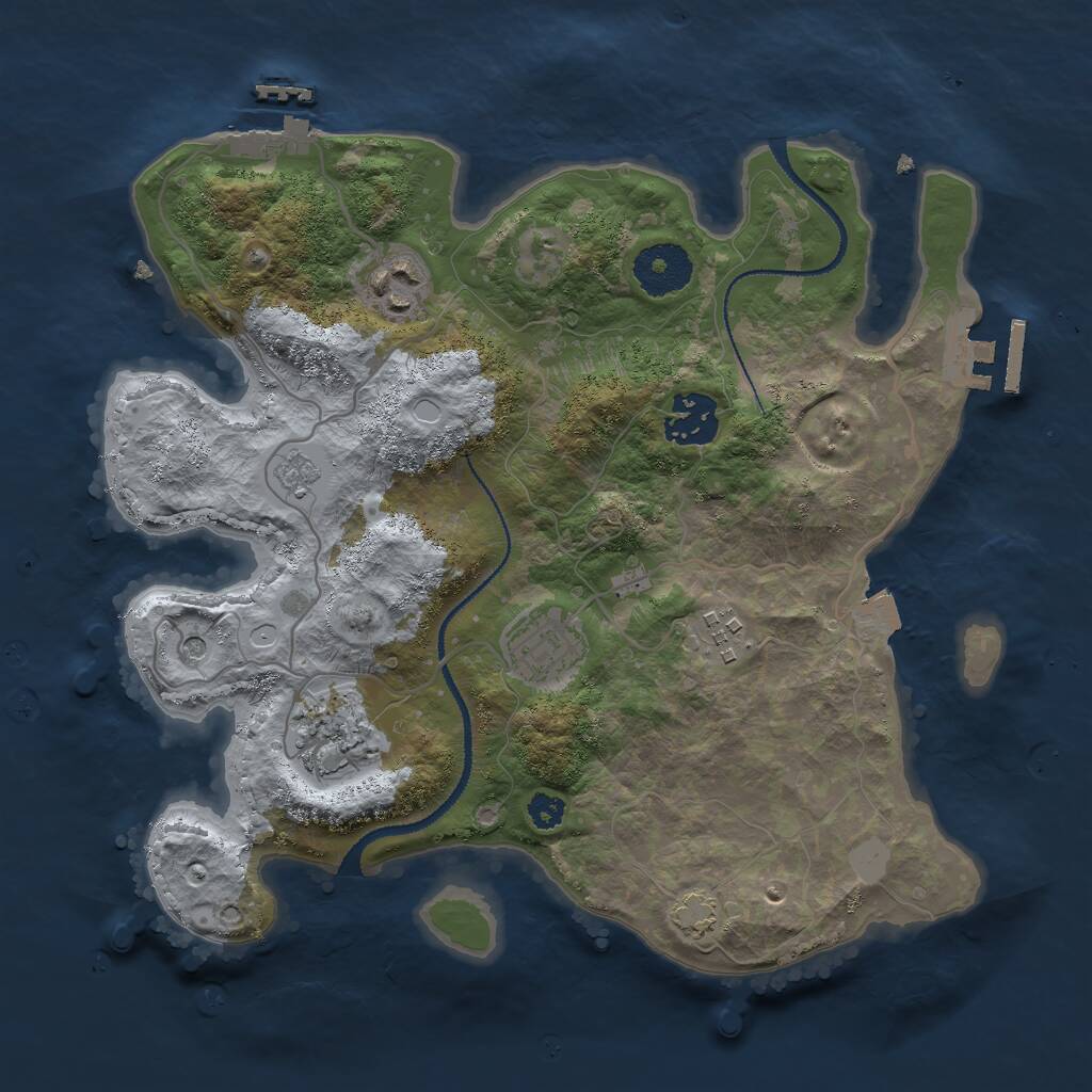 Rust Map: Procedural Map, Size: 3000, Seed: 22508, 11 Monuments