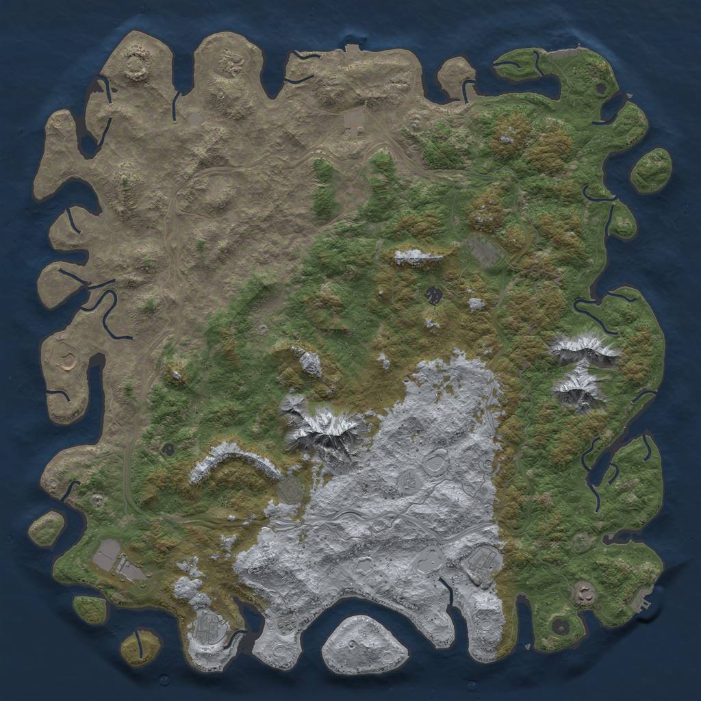 Rust Map: Procedural Map, Size: 6000, Seed: 1276, 19 Monuments
