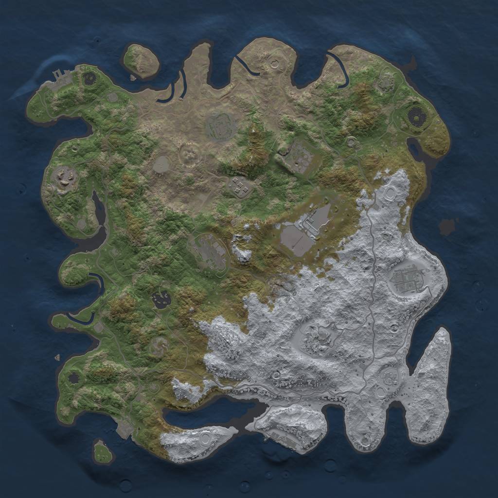 Rust Map: Procedural Map, Size: 4000, Seed: 359133663, 17 Monuments
