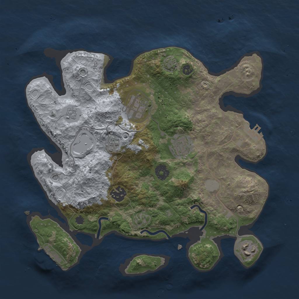 Rust Map: Procedural Map, Size: 3000, Seed: 942855531, 13 Monuments