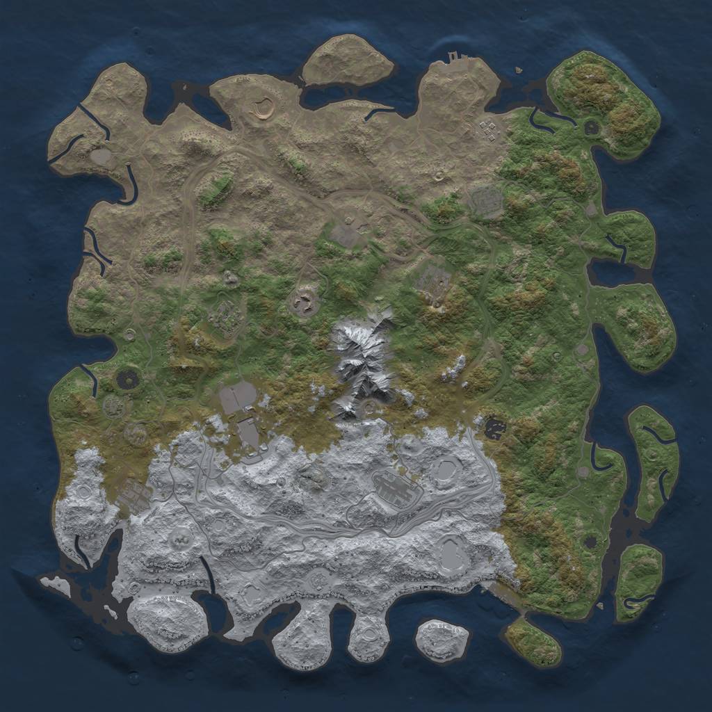 Rust Map: Procedural Map, Size: 5000, Seed: 1682359778, 19 Monuments