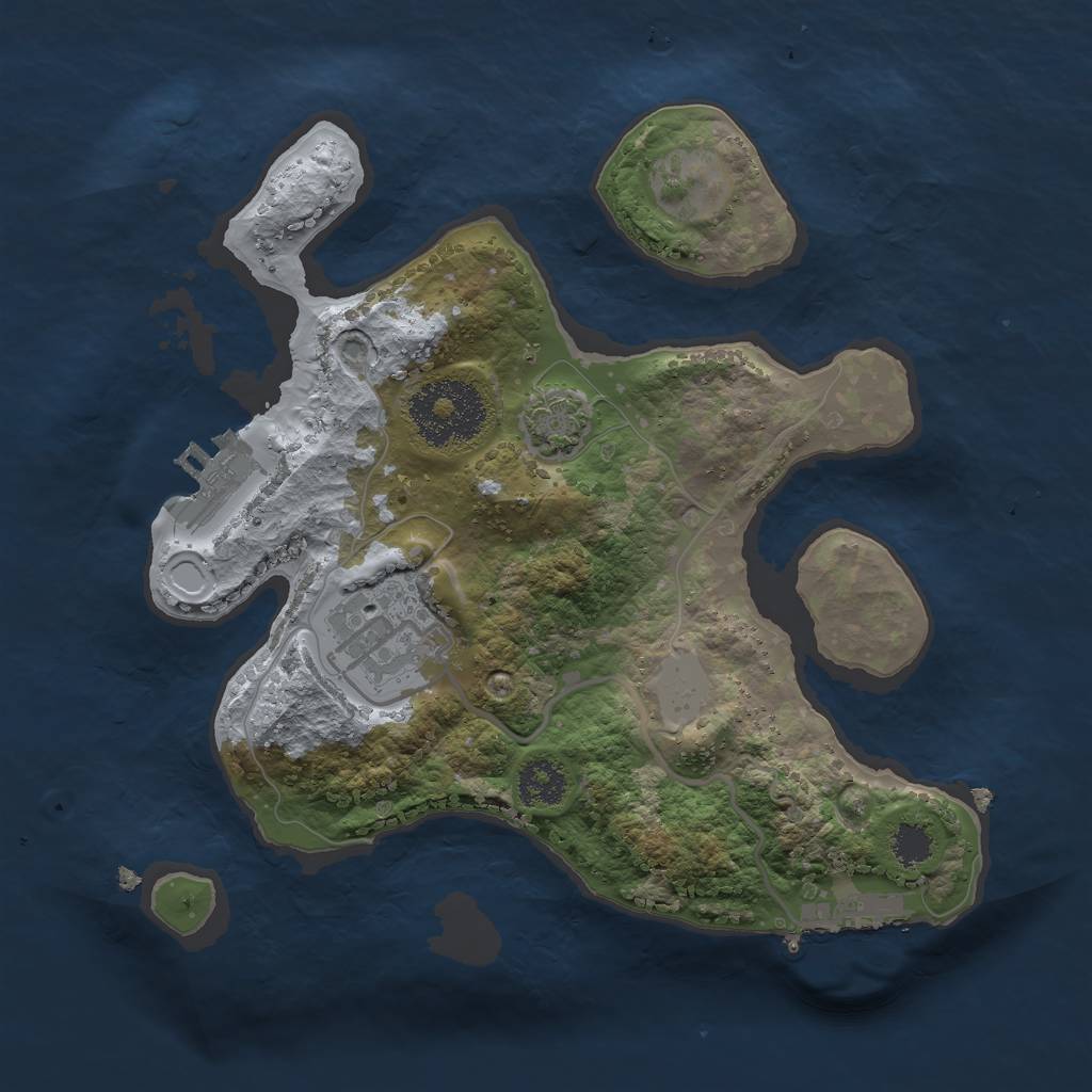 Rust Map: Procedural Map, Size: 2300, Seed: 1721867592, 7 Monuments
