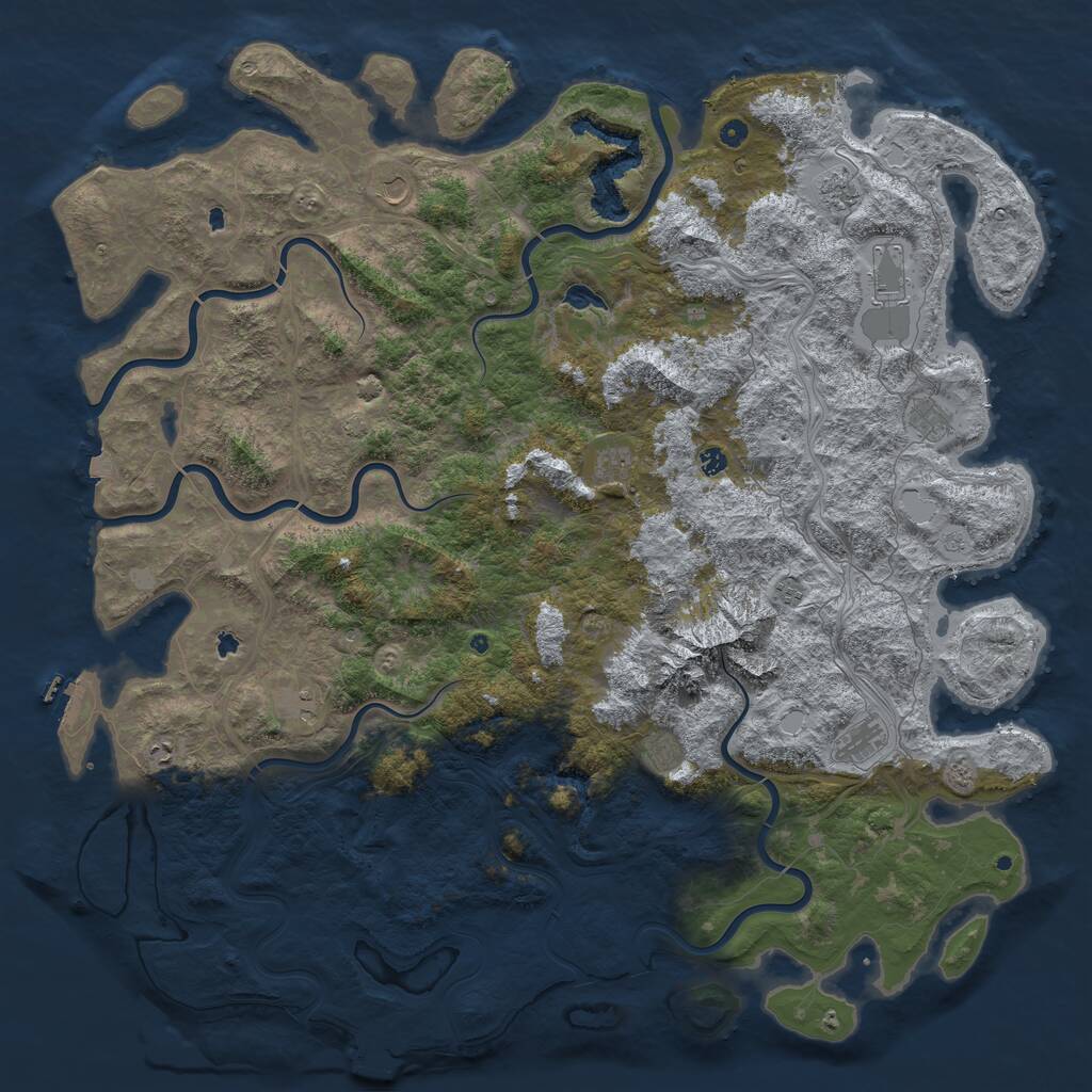 Rust Map: Procedural Map, Size: 6000, Seed: 1216533404, 17 Monuments