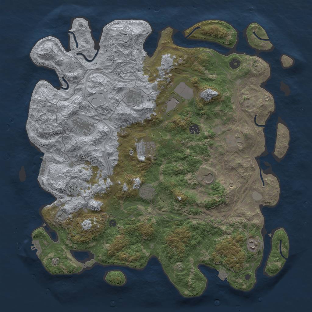 Rust Map: Procedural Map, Size: 4500, Seed: 78455, 18 Monuments