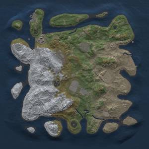 Thumbnail Rust Map: Procedural Map, Size: 3500, Seed: 91232475, 15 Monuments