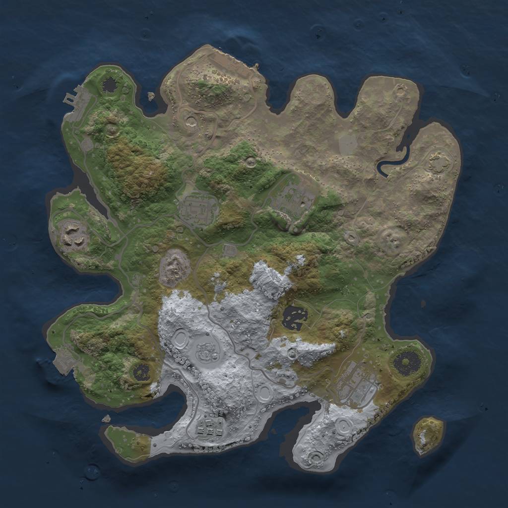 Rust Map: Procedural Map, Size: 3000, Seed: 1558739367, 14 Monuments