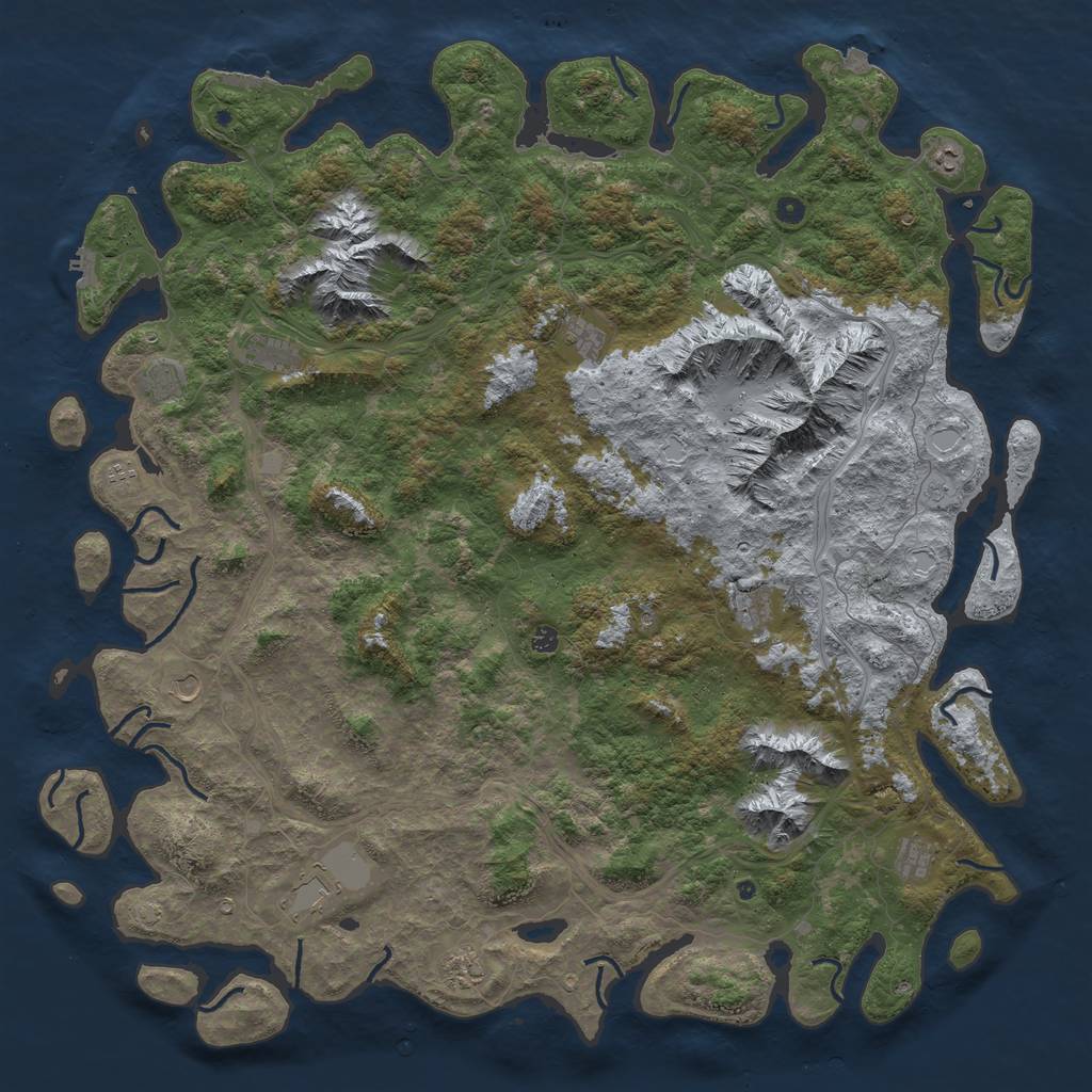 Rust Map: Procedural Map, Size: 6000, Seed: 4546, 19 Monuments