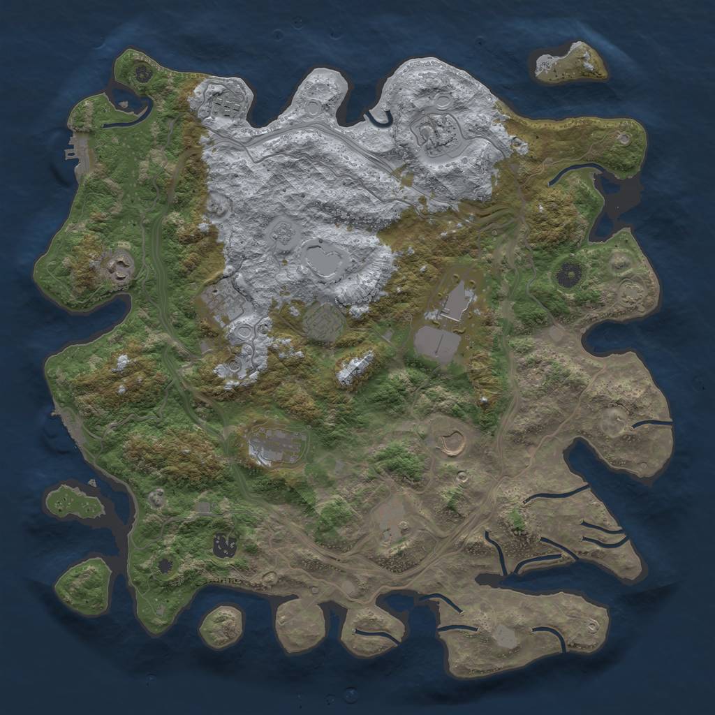Rust Map: Procedural Map, Size: 4250, Seed: 530612911, 18 Monuments