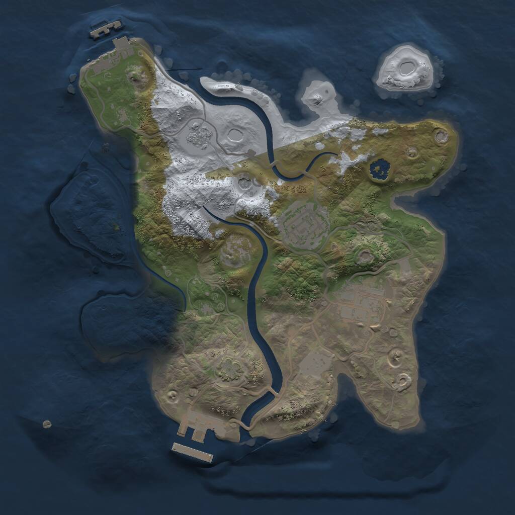 Rust Map: Procedural Map, Size: 2500, Seed: 54567, 8 Monuments