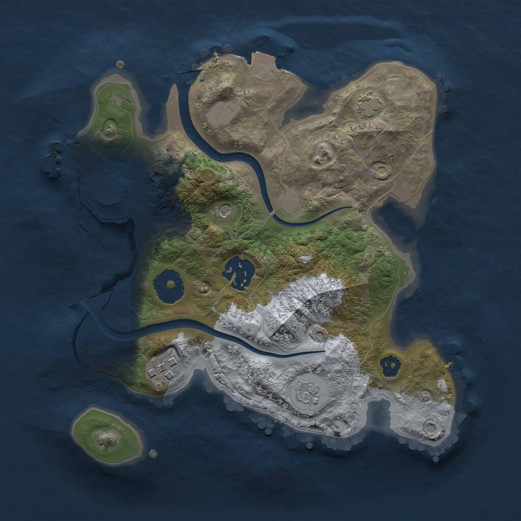 Rust Map: Procedural Map, Size: 2500, Seed: 1335274609, 7 Monuments