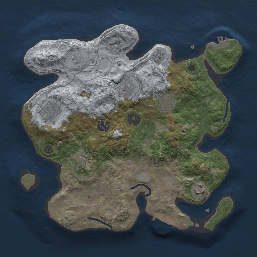 Rust Map: Procedural Map, Size: 3000, Seed: 447799, 15 Monuments