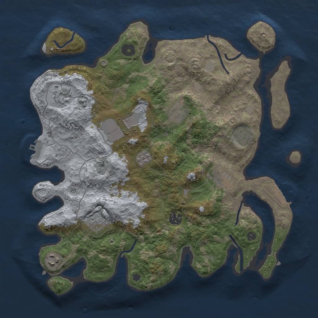 Rust Map: Procedural Map, Size: 3600, Seed: 20407, 17 Monuments