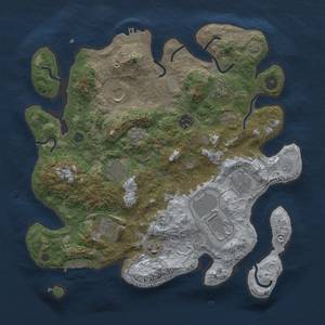 Thumbnail Rust Map: Procedural Map, Size: 3600, Seed: 10407, 17 Monuments