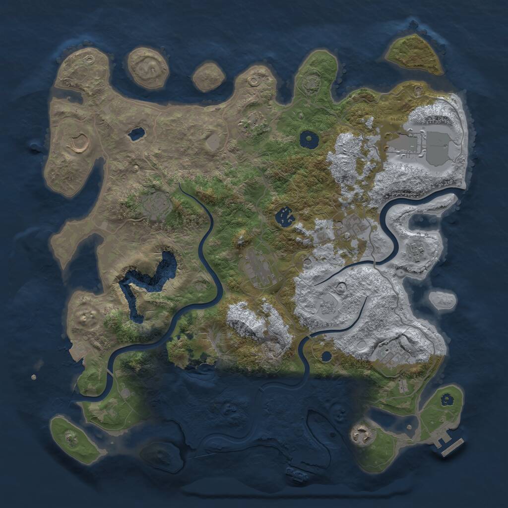 Rust Map: Procedural Map, Size: 4000, Seed: 1971014187, 16 Monuments