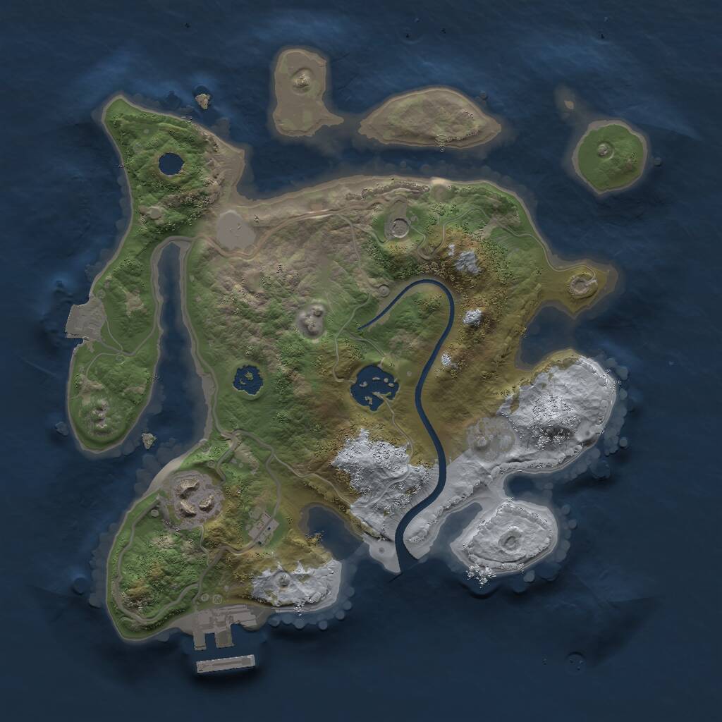 Rust Map: Procedural Map, Size: 2500, Seed: 813208562, 5 Monuments