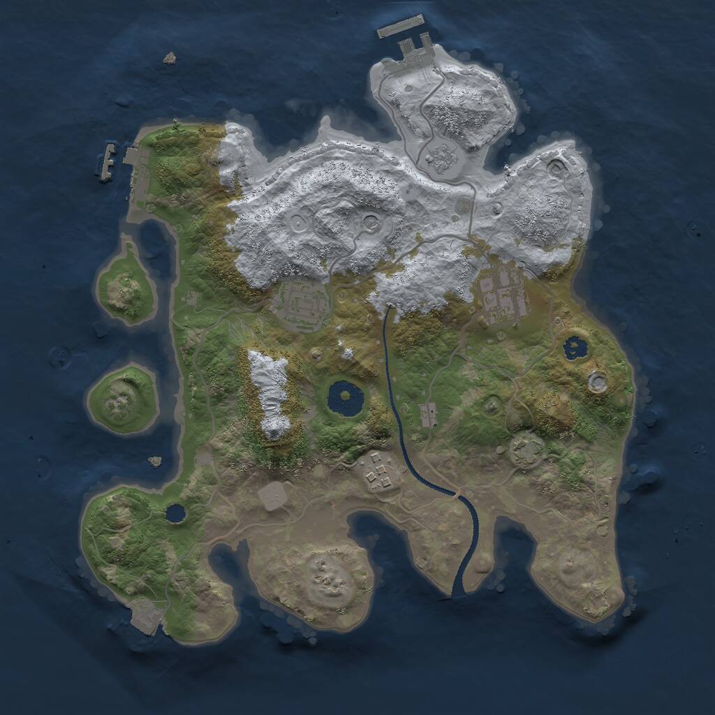 Rust Map: Procedural Map, Size: 3000, Seed: 15745, 9 Monuments
