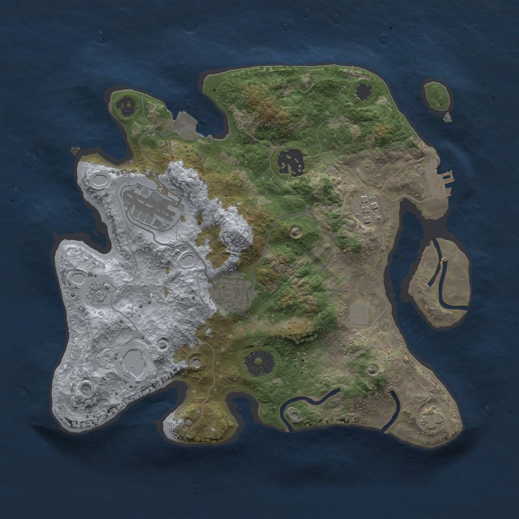 Rust Map: Procedural Map, Size: 2800, Seed: 768556237, 10 Monuments
