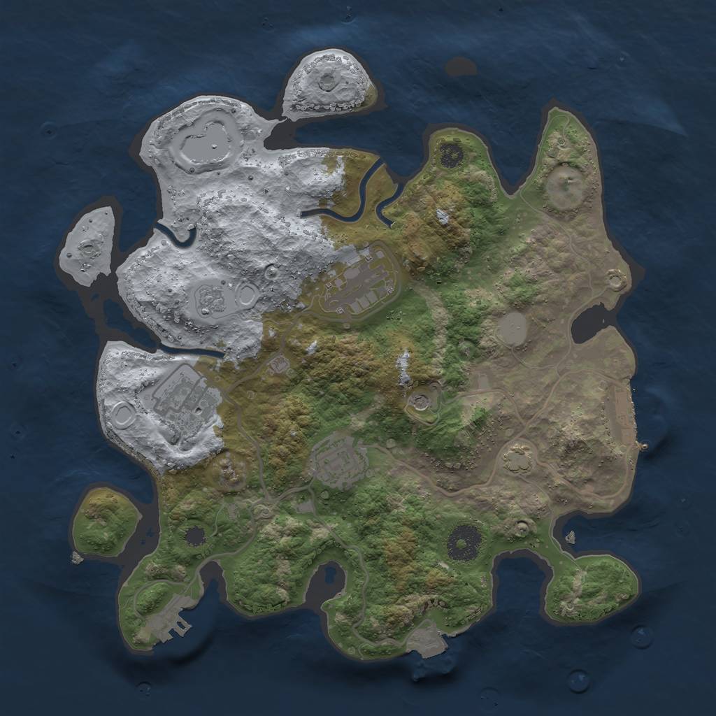 Rust Map: Procedural Map, Size: 3000, Seed: 28718, 11 Monuments