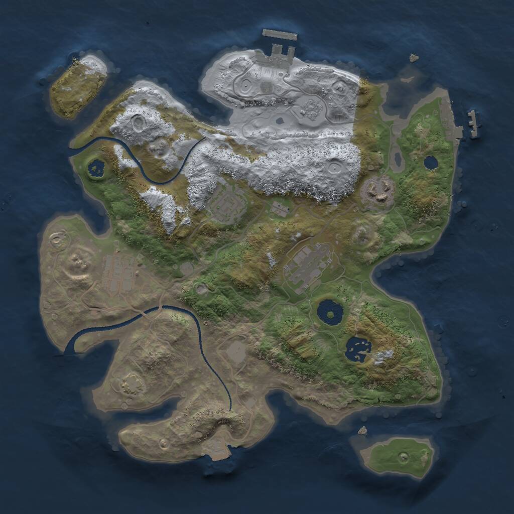 Rust Map: Procedural Map, Size: 3000, Seed: 82396340, 10 Monuments