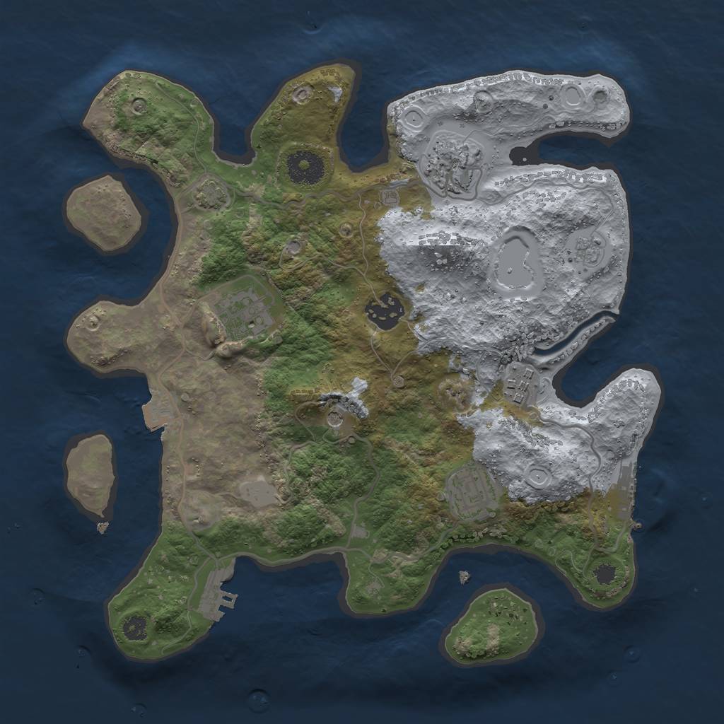 Rust Map: Procedural Map, Size: 3000, Seed: 1335490752, 13 Monuments