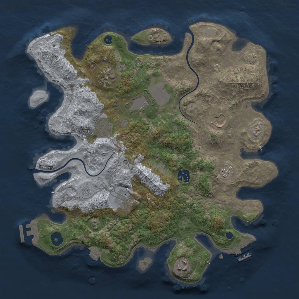 Rust Map: Procedural Map, Size: 3500, Seed: 13785, 14 Monuments