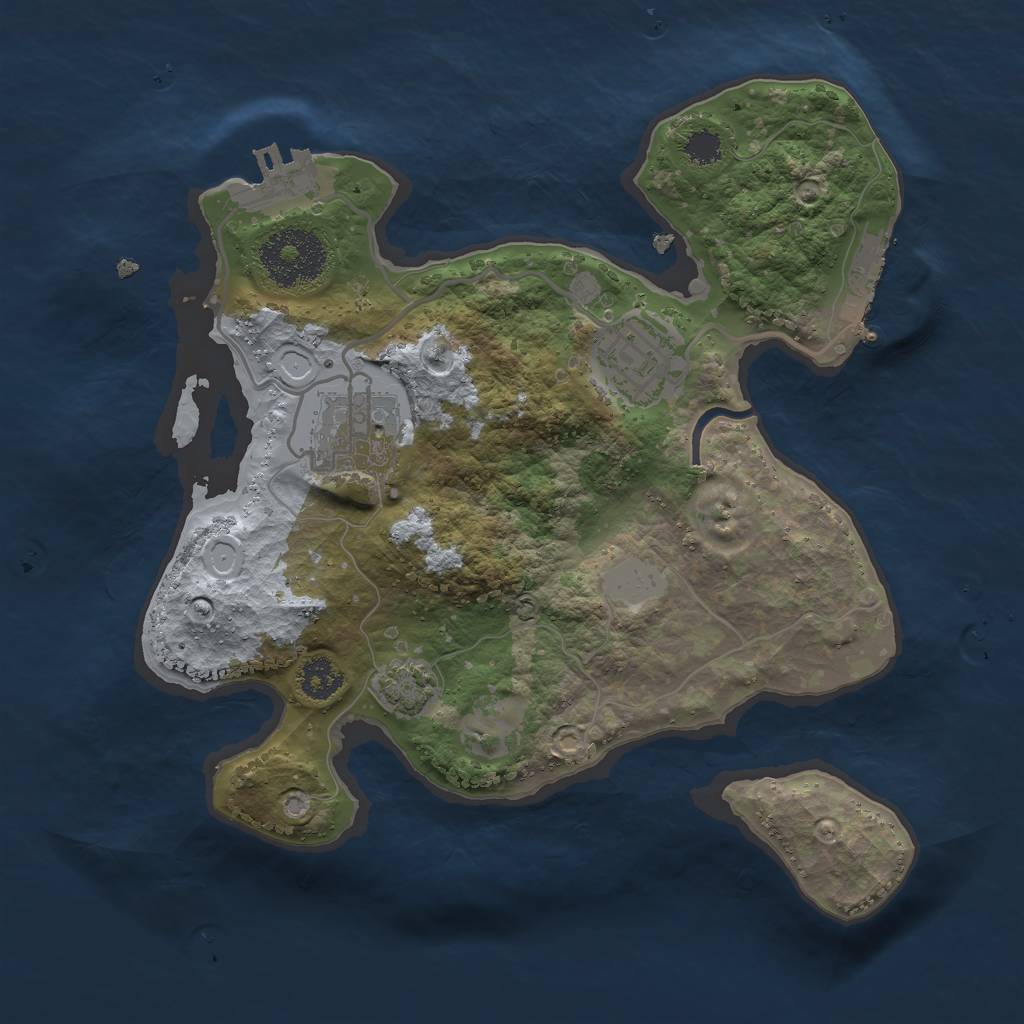 Rust Map: Procedural Map, Size: 2500, Seed: 890747254, 8 Monuments
