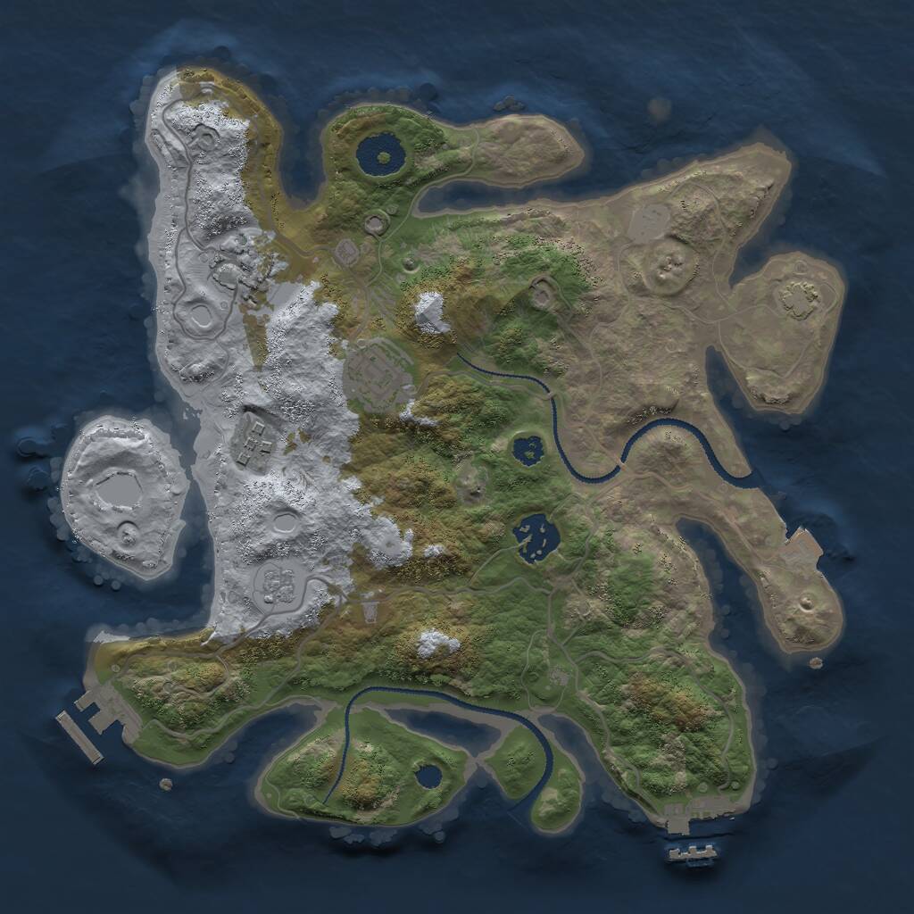 Rust Map: Procedural Map, Size: 3000, Seed: 172112969, 11 Monuments