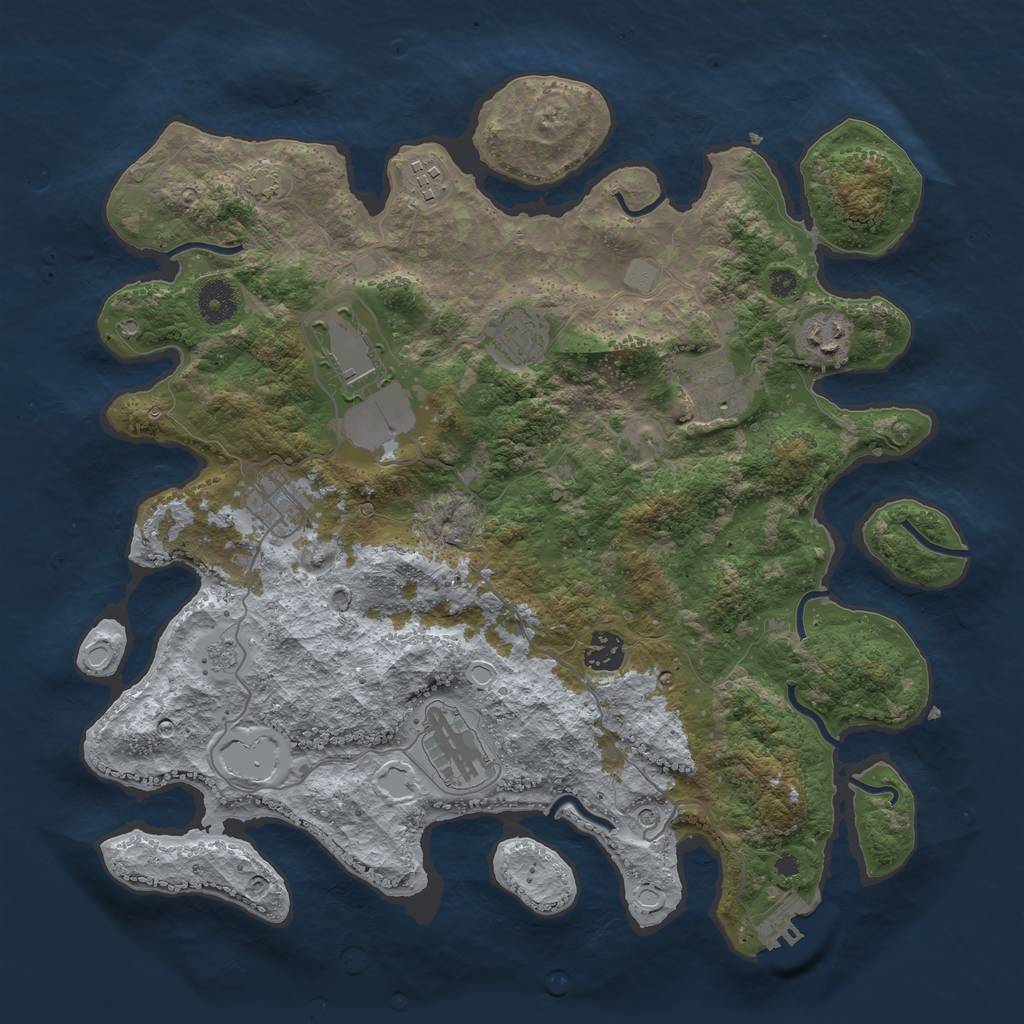 Rust Map: Procedural Map, Size: 3750, Seed: 58094071, 15 Monuments