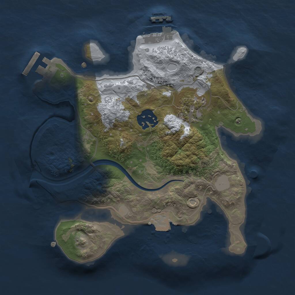 Rust Map: Procedural Map, Size: 2269, Seed: 1583749352, 5 Monuments