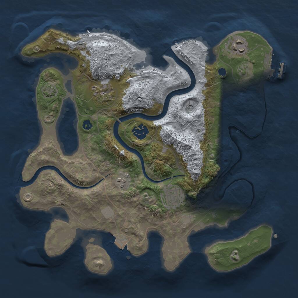 Rust Map: Procedural Map, Size: 3000, Seed: 6754777, 9 Monuments