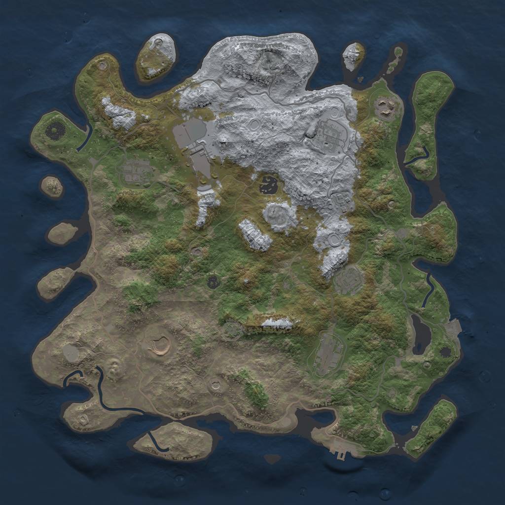 Rust Map: Procedural Map, Size: 4000, Seed: 535994446, 15 Monuments