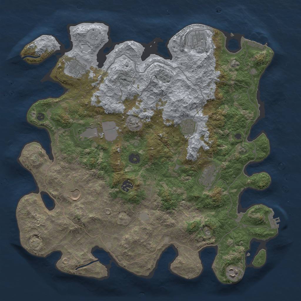 Rust Map: Procedural Map, Size: 4000, Seed: 2046826488, 17 Monuments