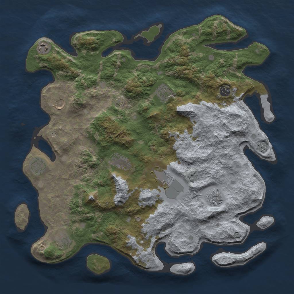 Rust Map: Barren, Size: 4200, Seed: 4200, 14 Monuments
