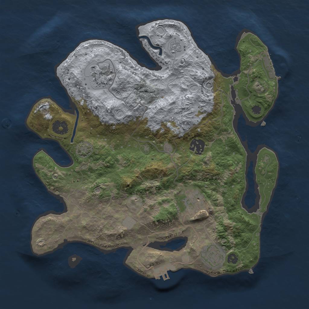 Rust Map: Procedural Map, Size: 3000, Seed: 83594515, 12 Monuments