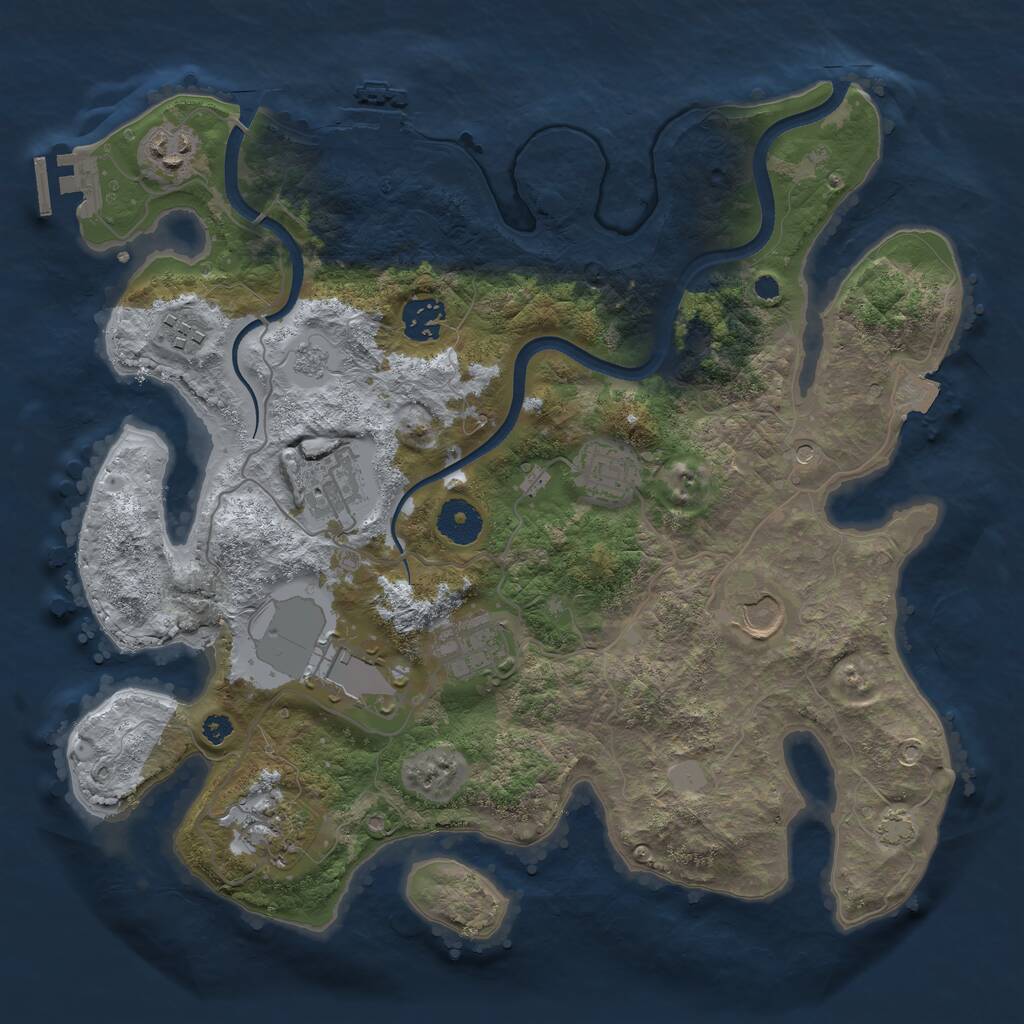 Rust Map: Procedural Map, Size: 3500, Seed: 59439905, 15 Monuments