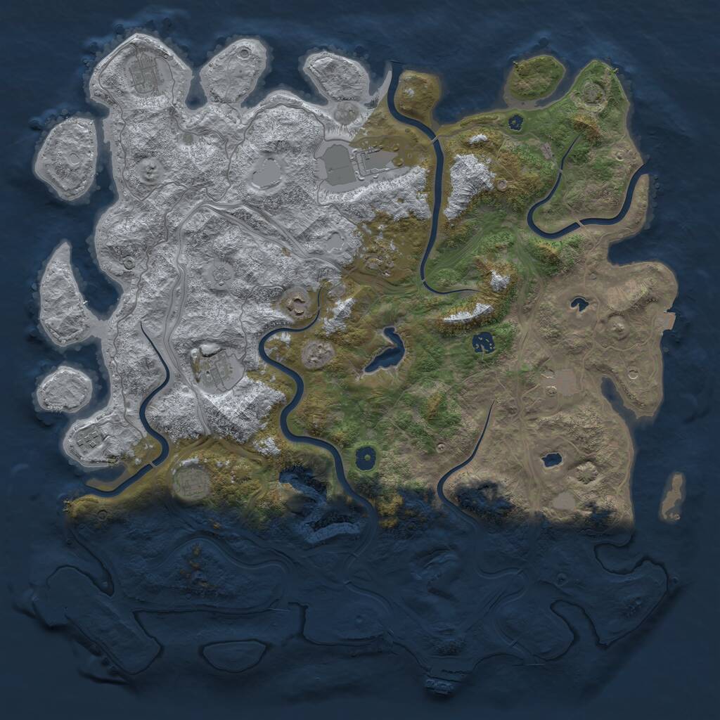 Rust Map: Procedural Map, Size: 4800, Seed: 20740358, 15 Monuments