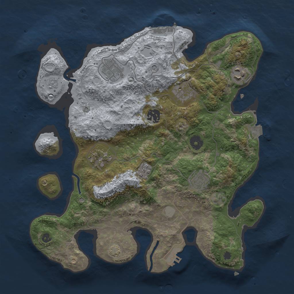 Rust Map: Procedural Map, Size: 3250, Seed: 6539, 15 Monuments