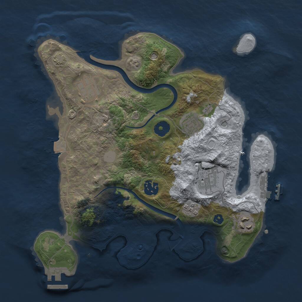 Rust Map: Procedural Map, Size: 3000, Seed: 1962, 11 Monuments
