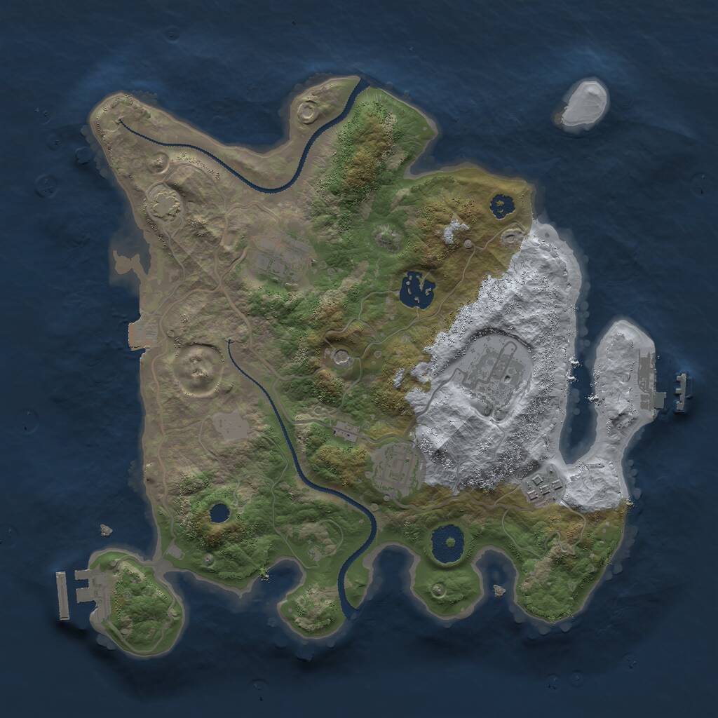 Rust Map: Procedural Map, Size: 3000, Seed: 1962, 10 Monuments